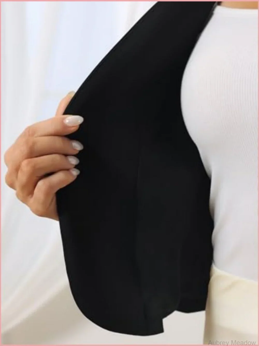 Open Front Peplum Blazer Crop Jacket 3/4 Sleeve Suit Jacket